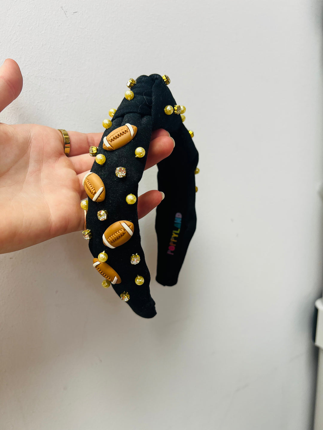 Black & Gold Football Headband
