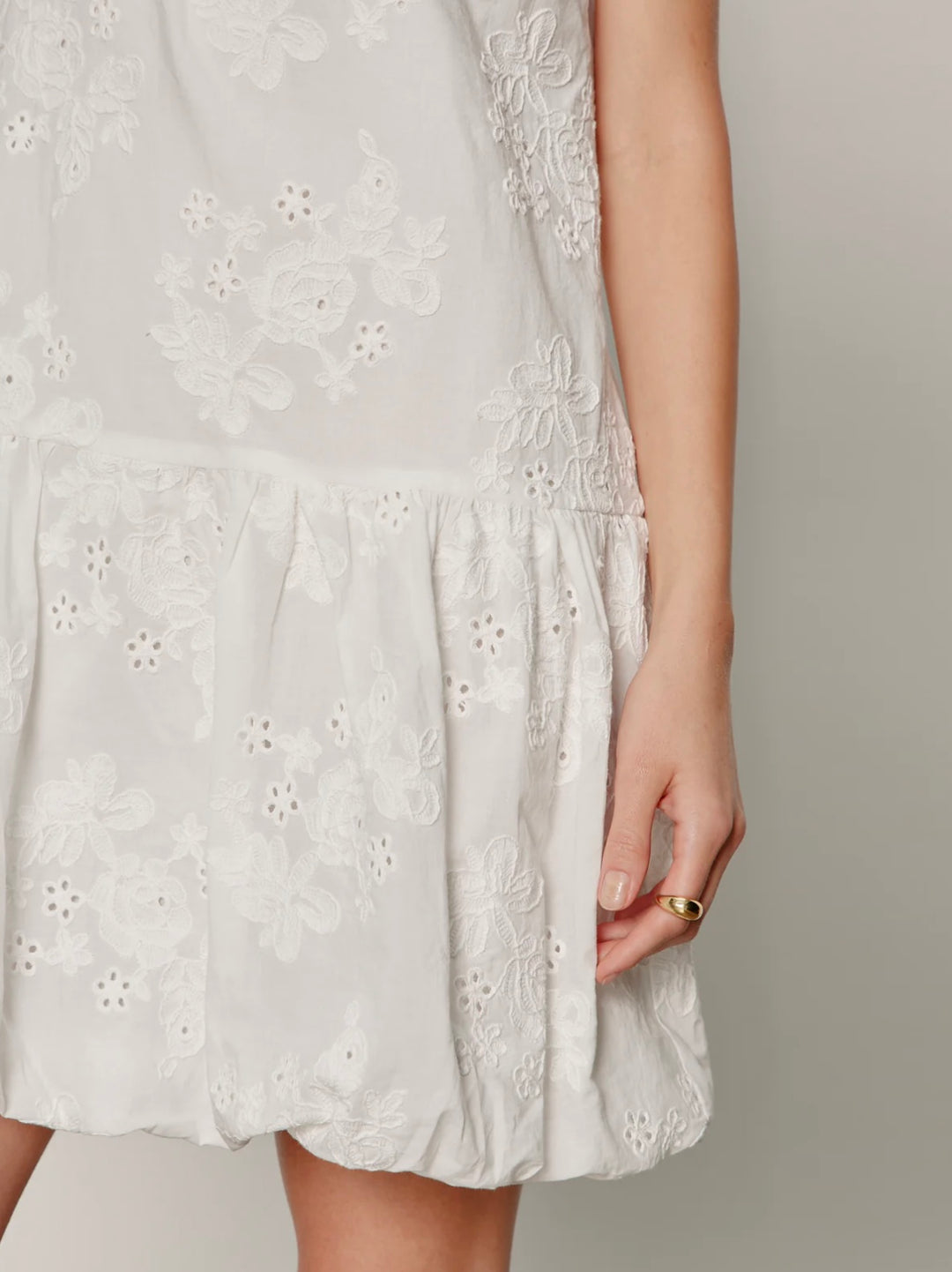White Garden Eyelet Bubble Dress