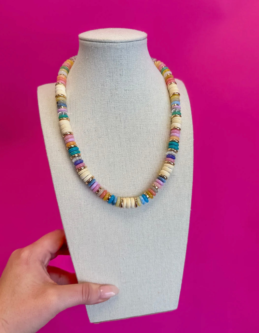 Pastel & Cream Mix Bead Necklace