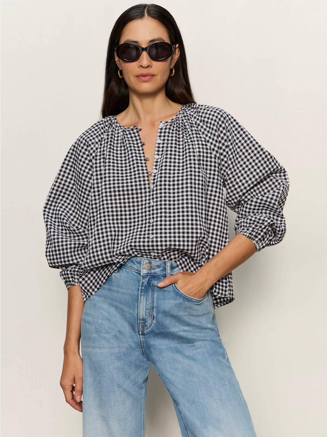Picnic Perfect Gingham Button Blouse