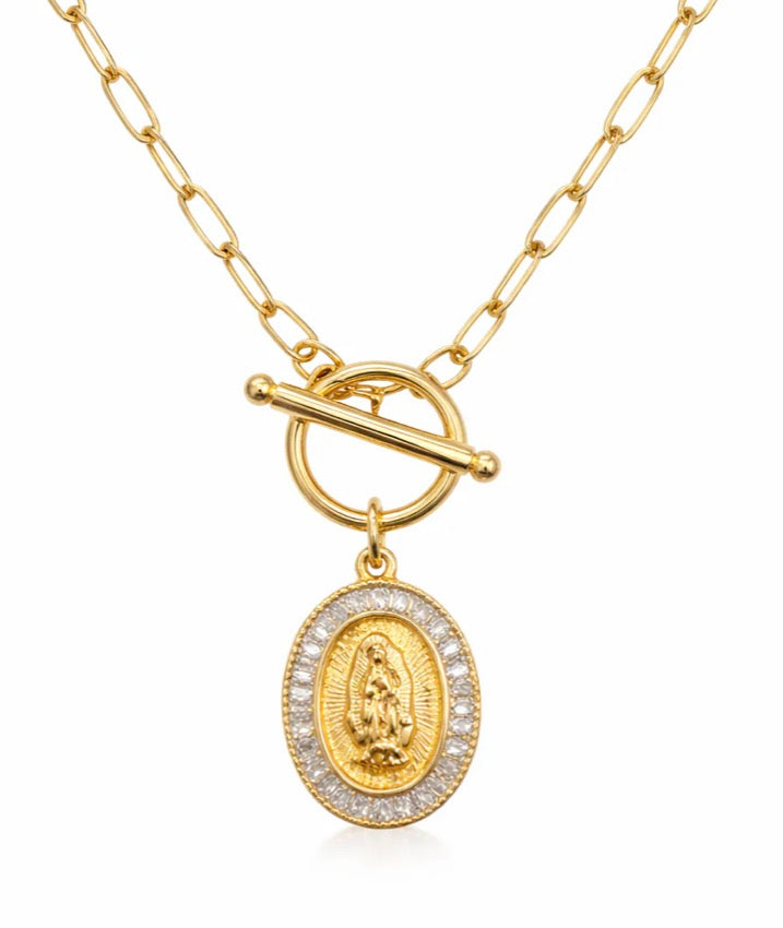 Mother Mary Sacred Paperclip Necklace
