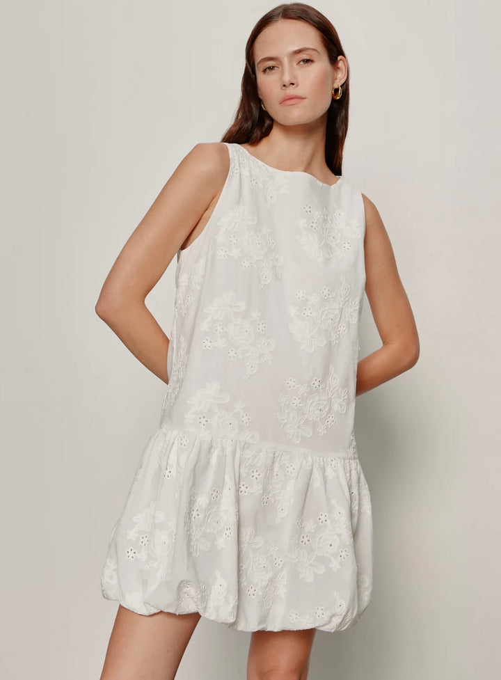 White Garden Eyelet Bubble Dress