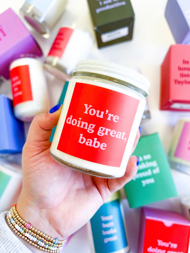 You're doing great Candle Jar w/ Lid