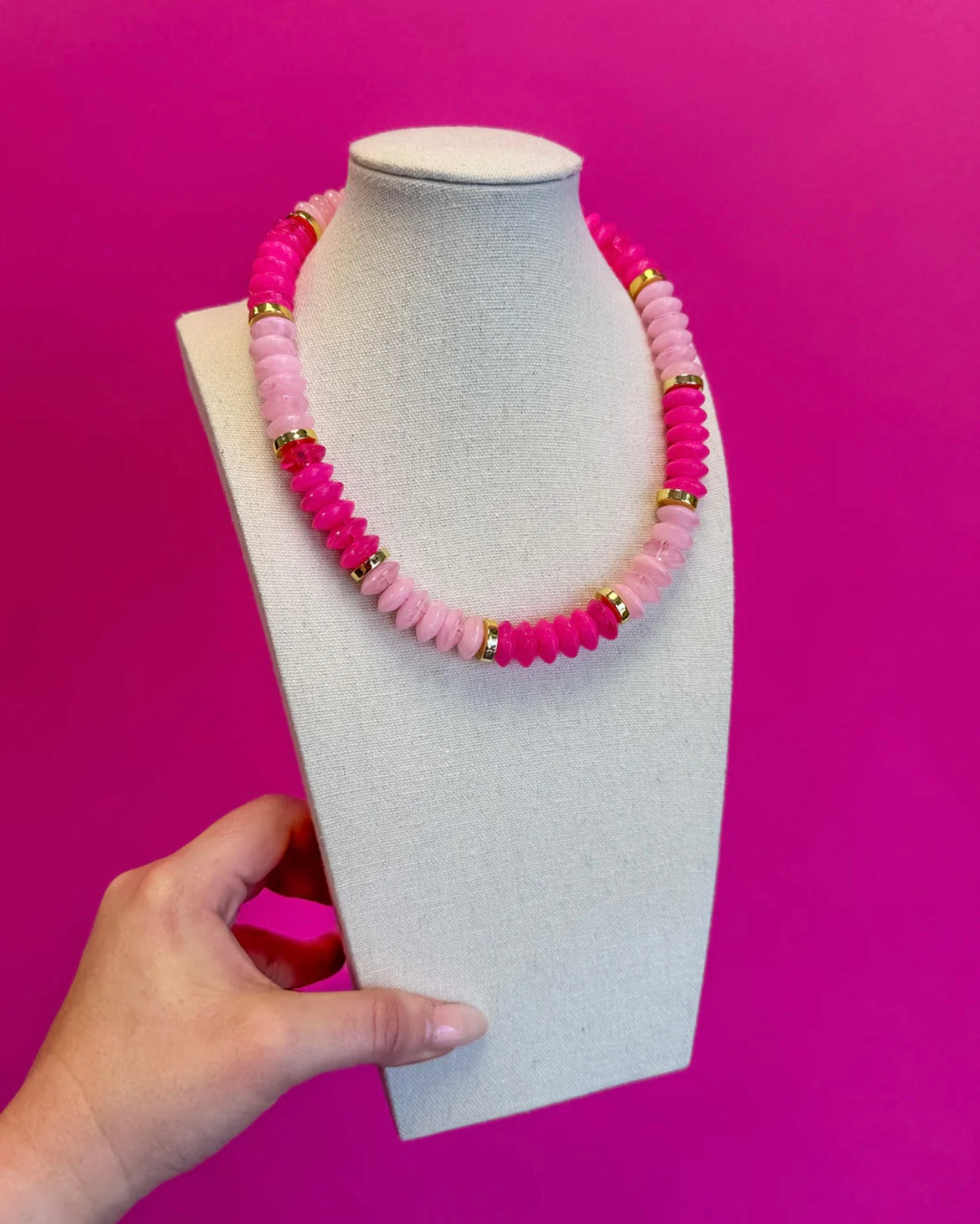 Pink Colorful Chunky Necklace
