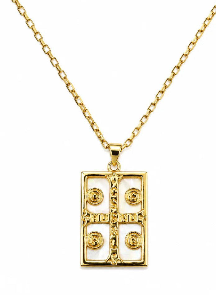 Mother of Pearl Crucifix Necklace