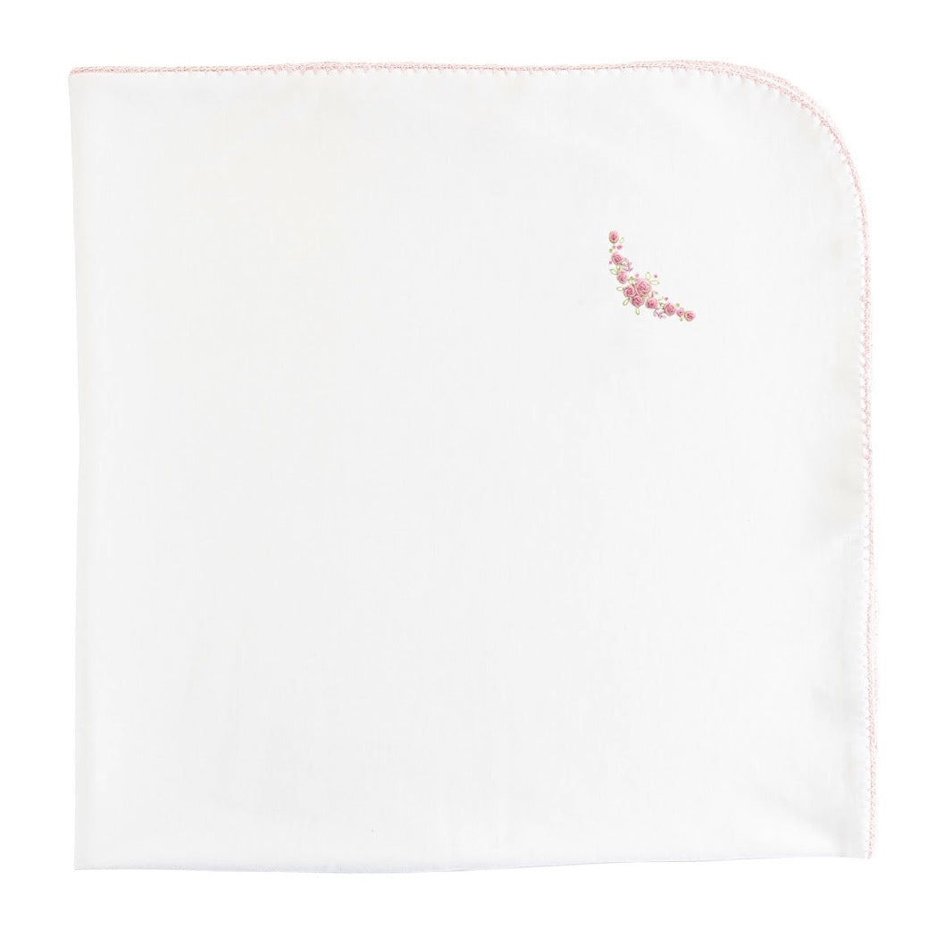 Blossom Moon Embroidered Pima Receiving Blanket