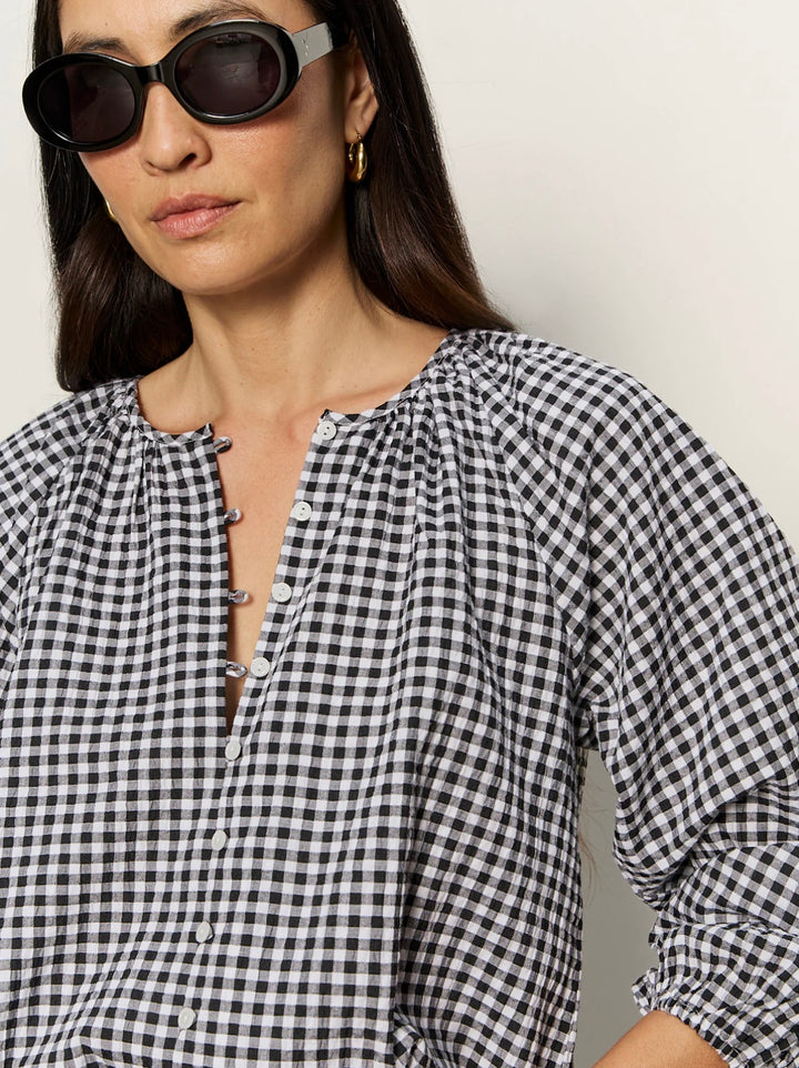 Picnic Perfect Gingham Button Blouse