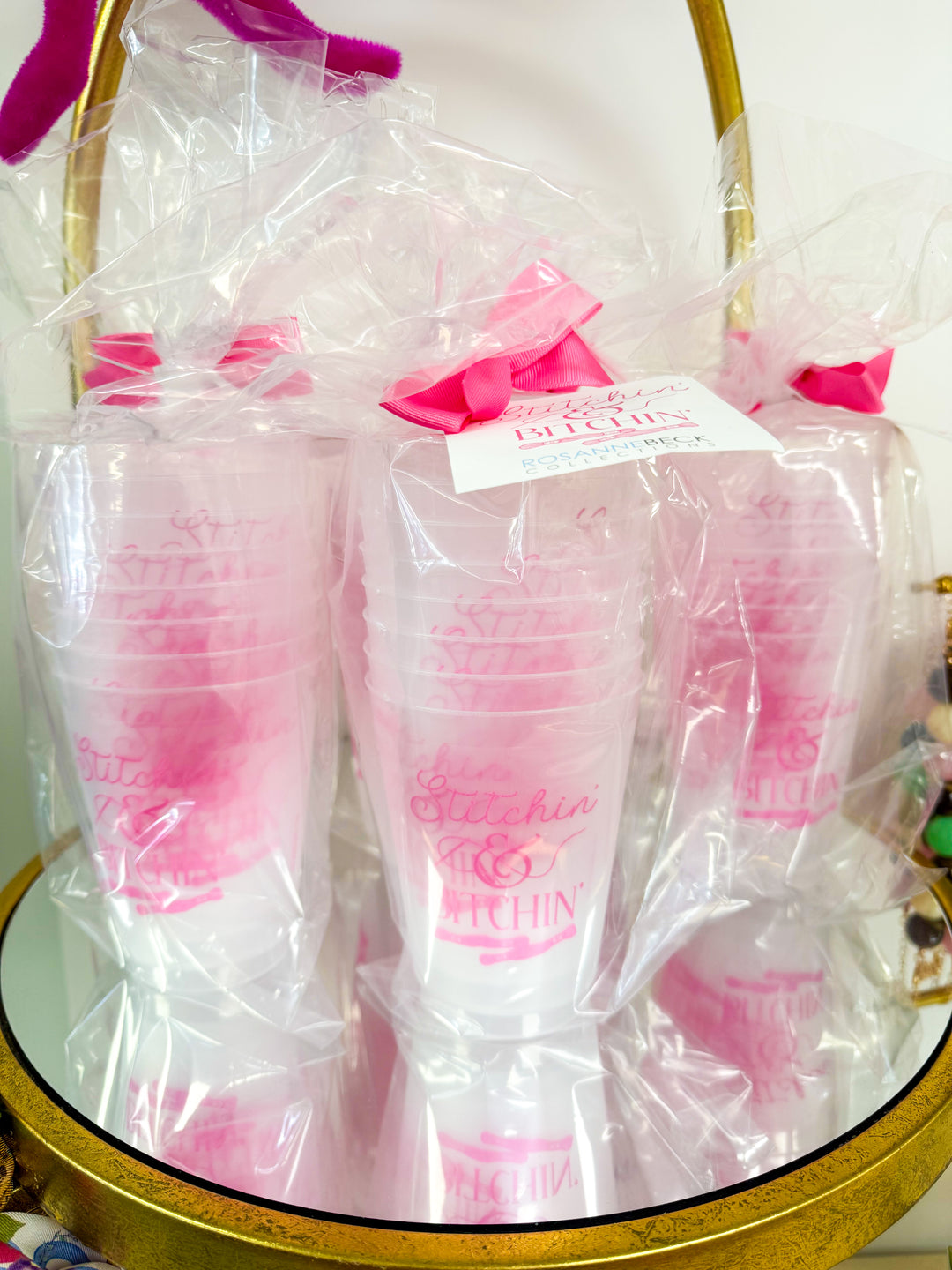 Pink Stitchin' Needlepoint Frost Flex Cup