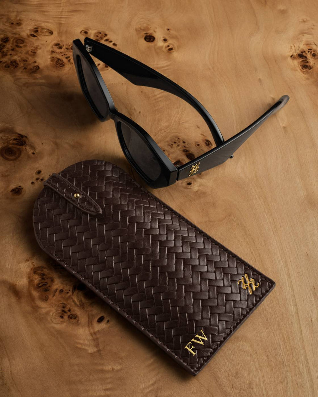 Chocolate Woven Glasses Sleeve