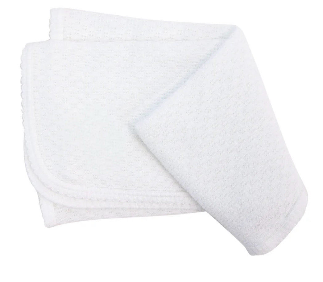 White Knit Swaddle Blanket