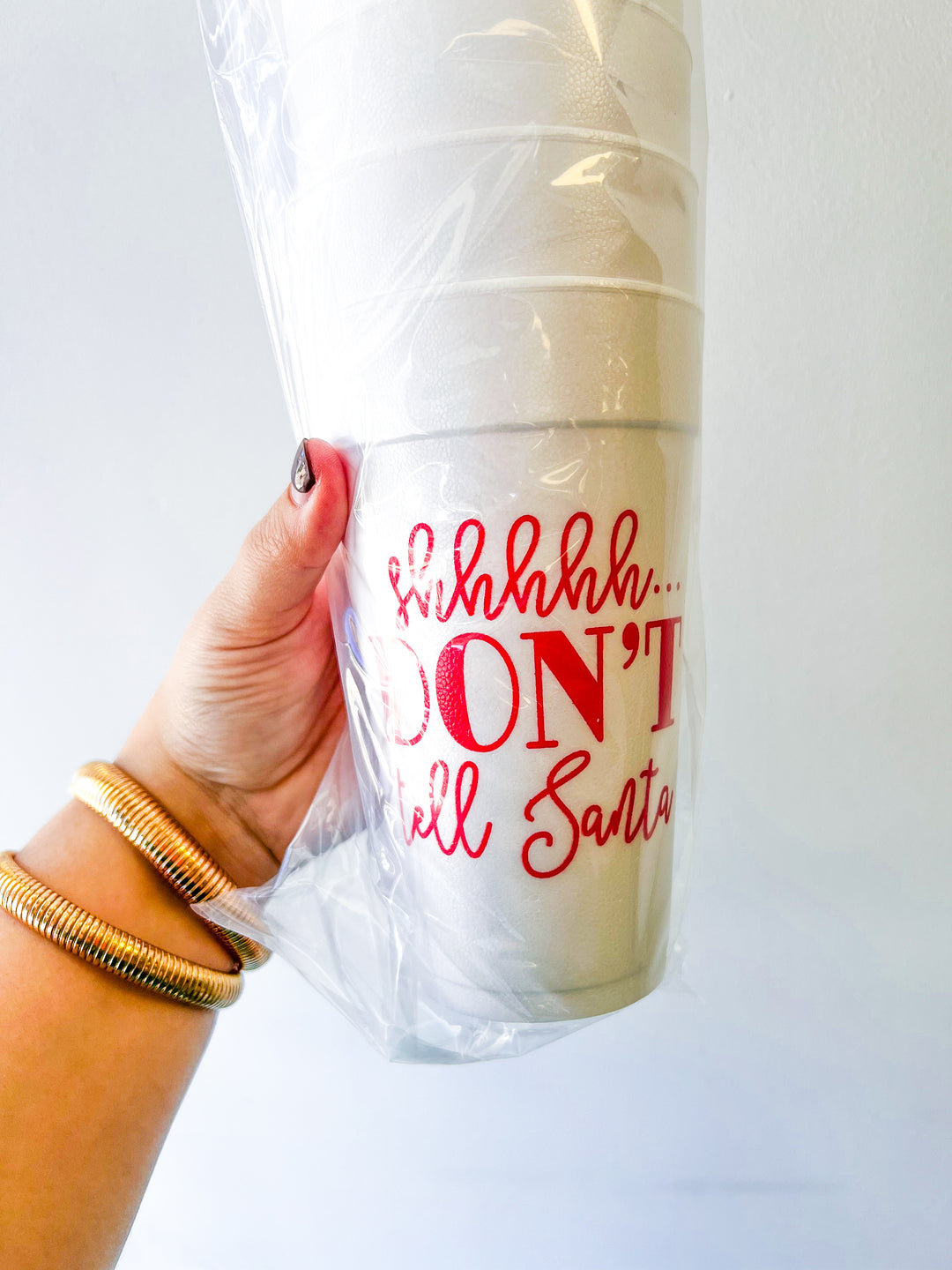 Don’t Tell Santa Styrofoam Cup Set
