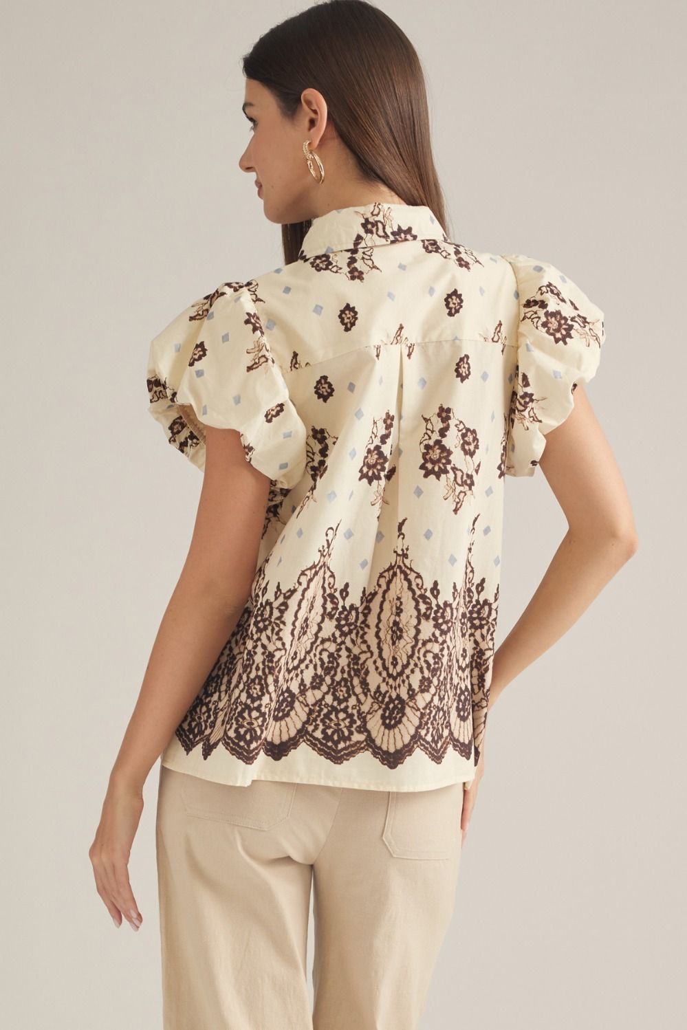 Dainty Vintage Lace Print Top