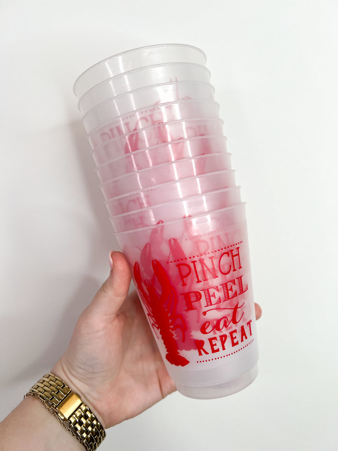 Pinch Peel Eat Frosted Cup Set of 10