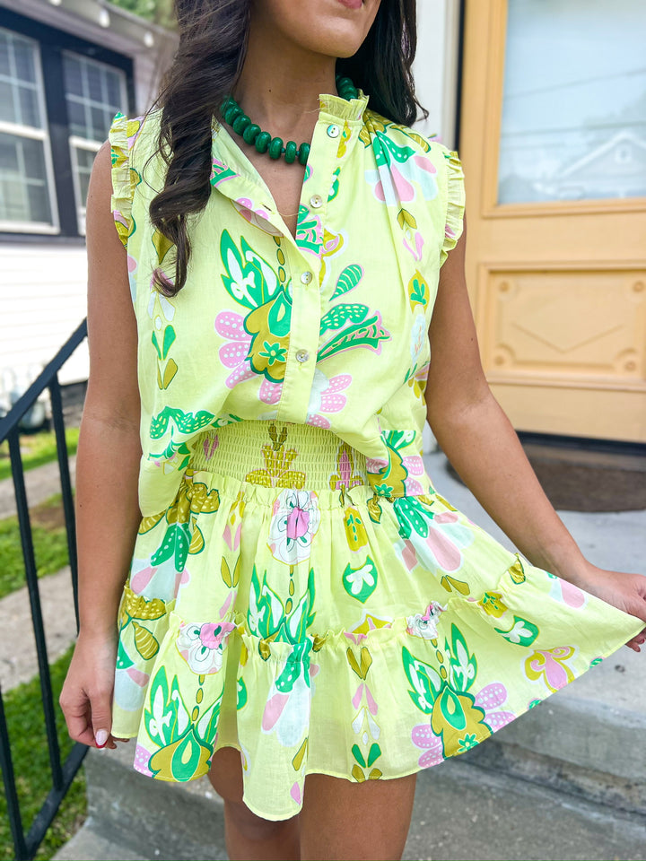 Yellow Resort Ruffle Rainey Skort Set
