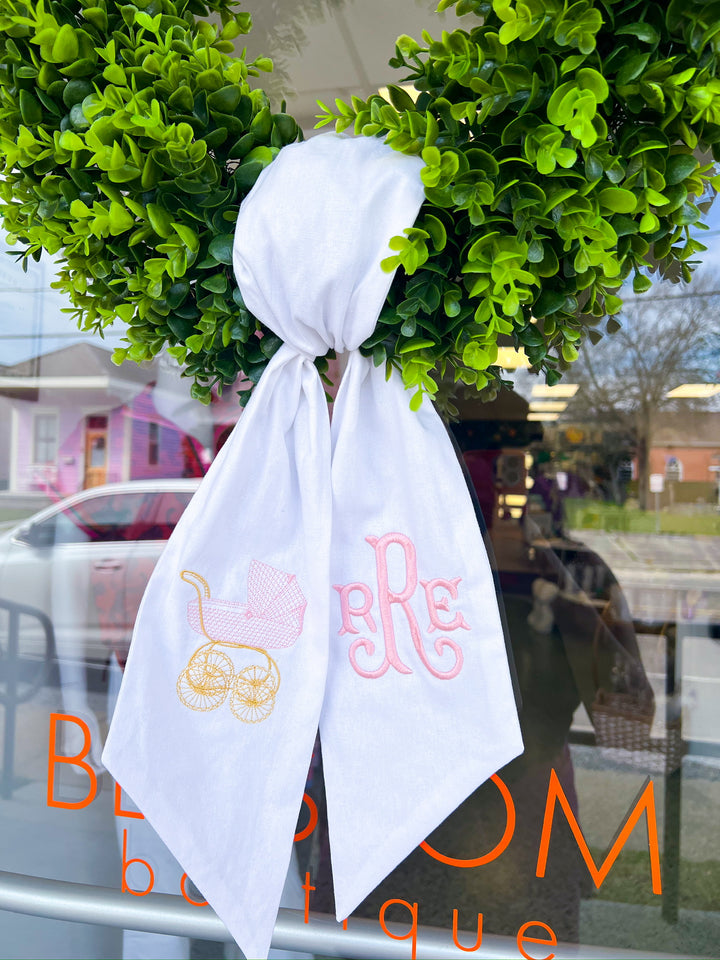 Embroidered Pique Wreath Sash