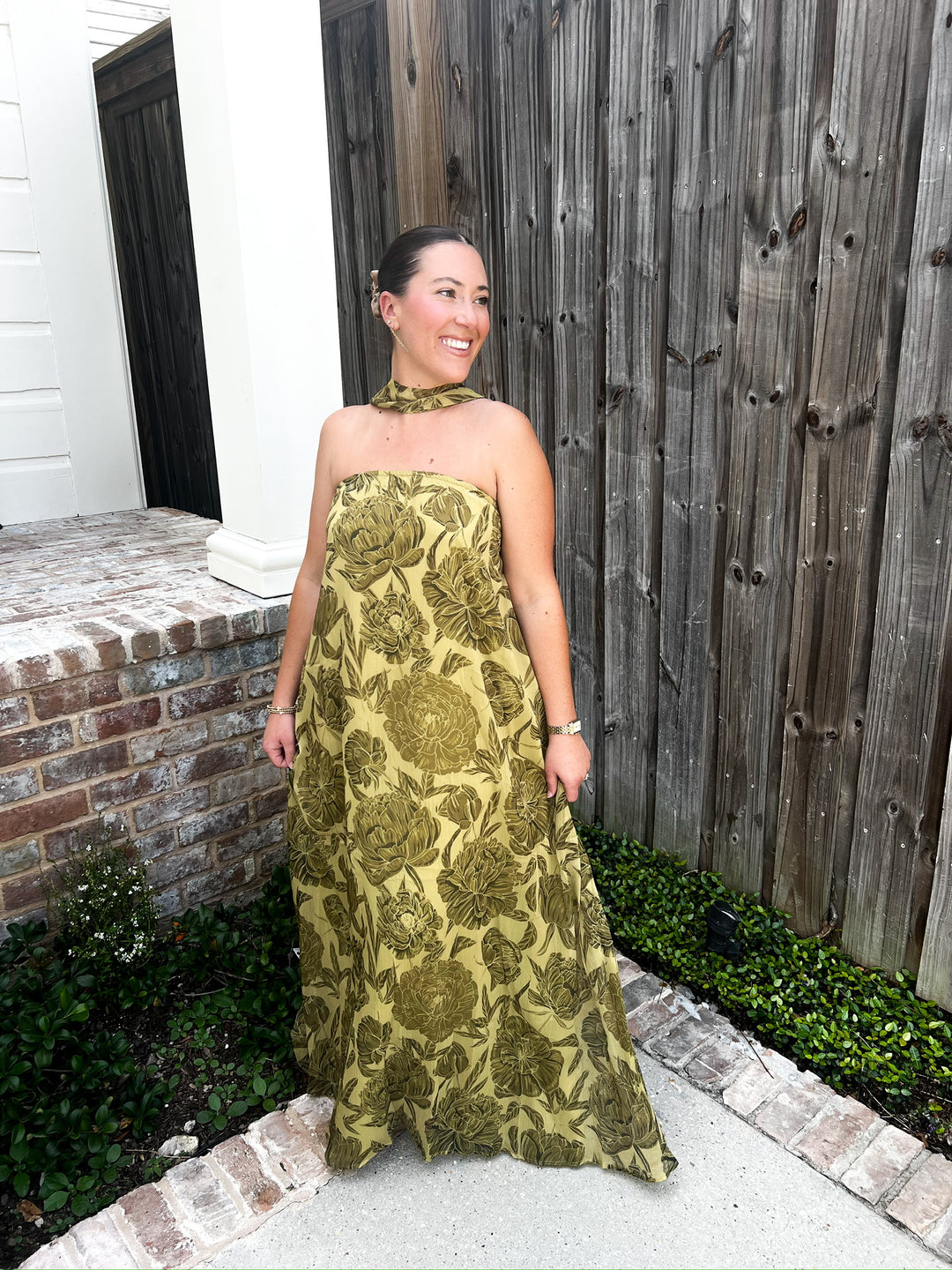 Olive Grove Bloom Maxi Dress