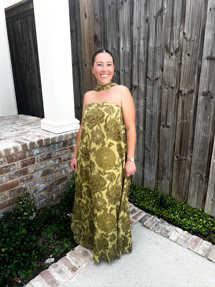 Olive Grove Bloom Maxi Dress