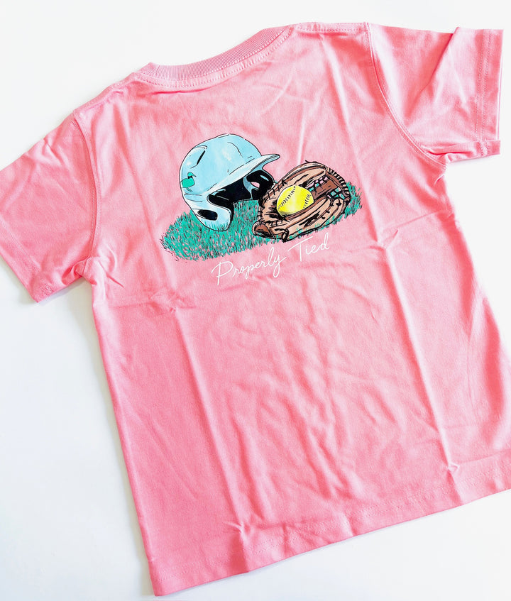 Girls Softball Light Pink Tee