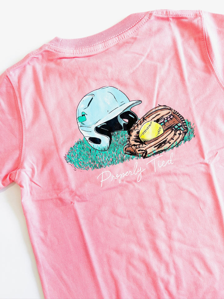Girls Softball Light Pink Tee