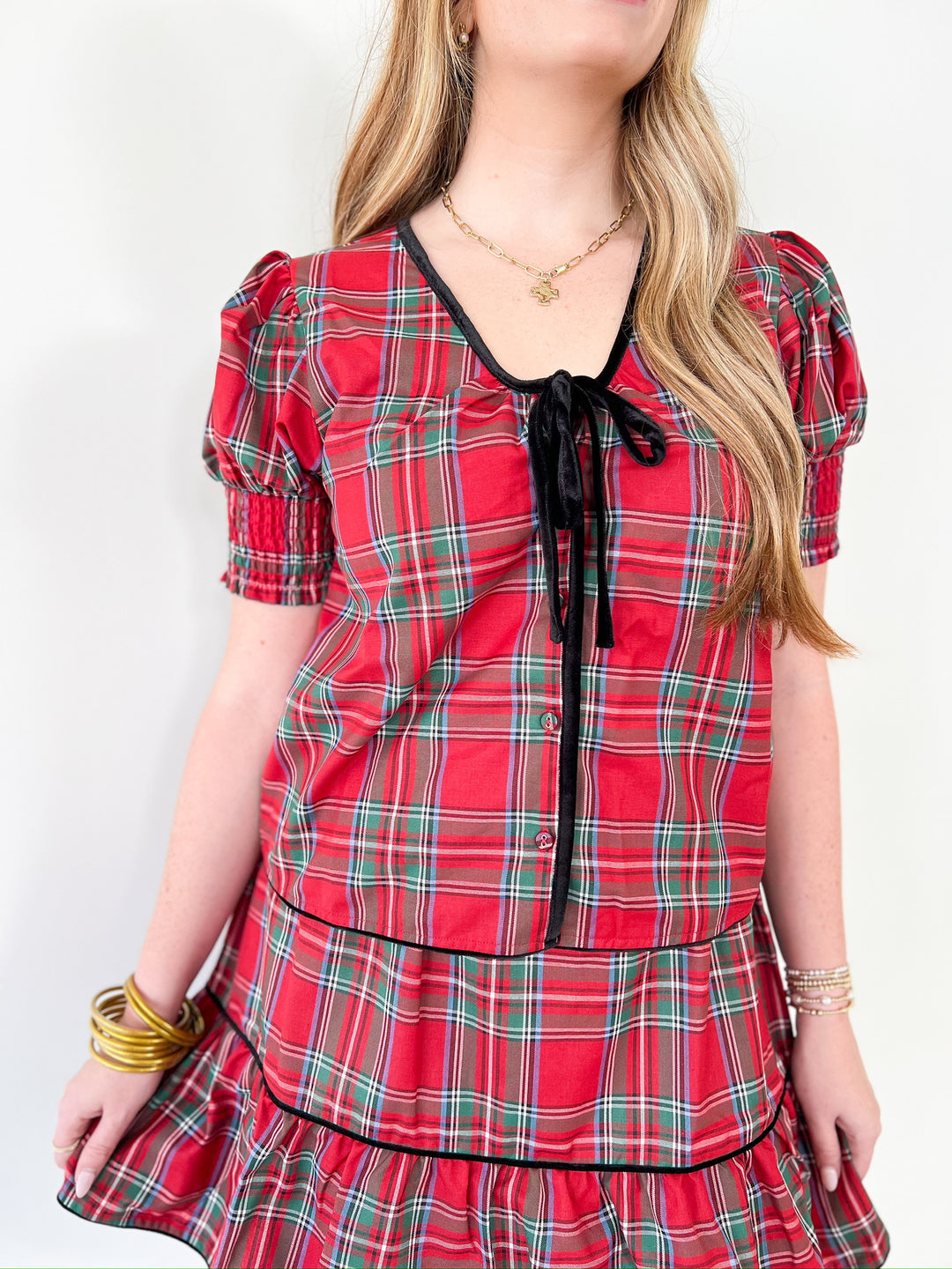 Holiday Plaid Louisa Top