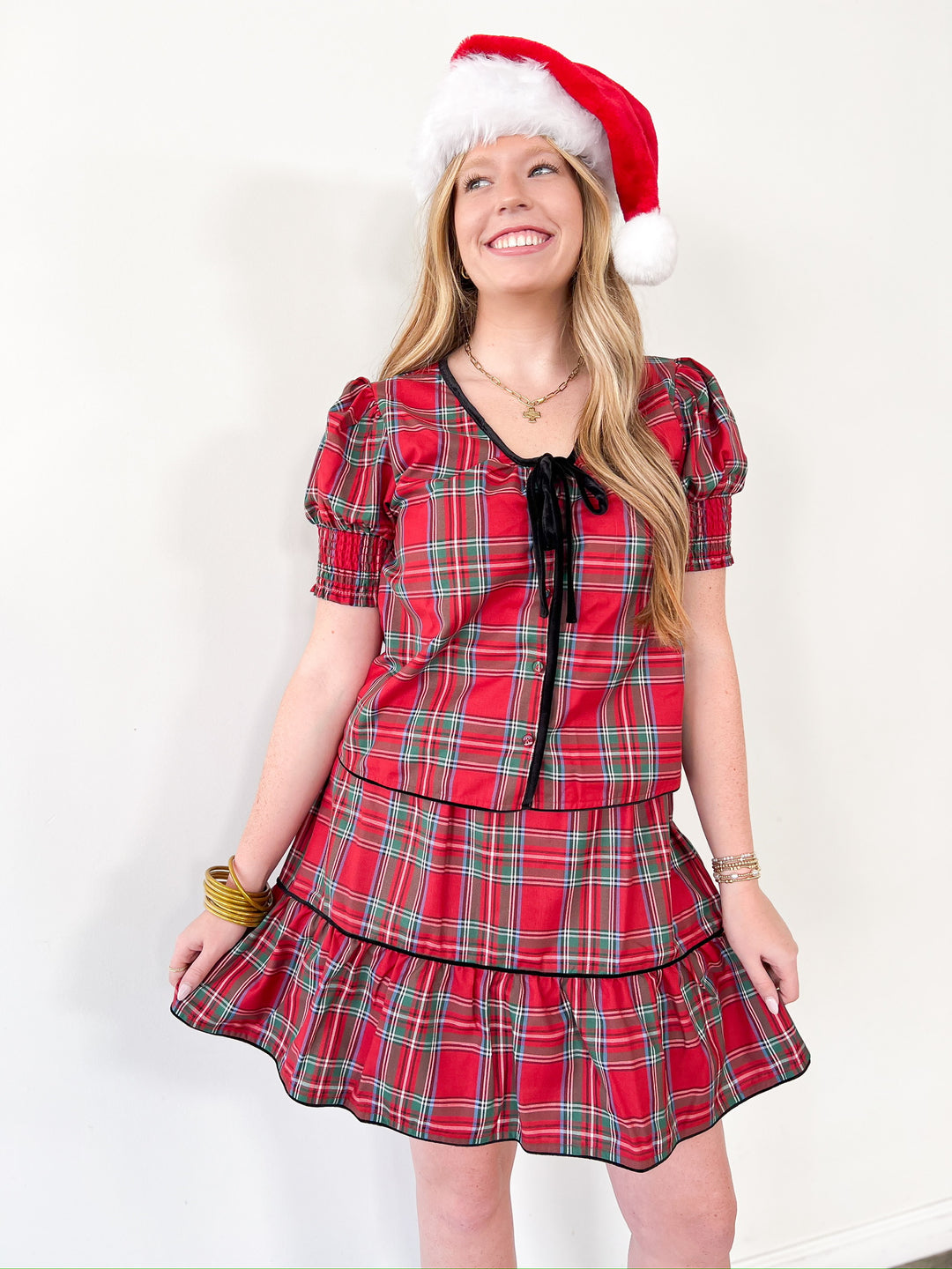 Holiday Plaid Louisa Top