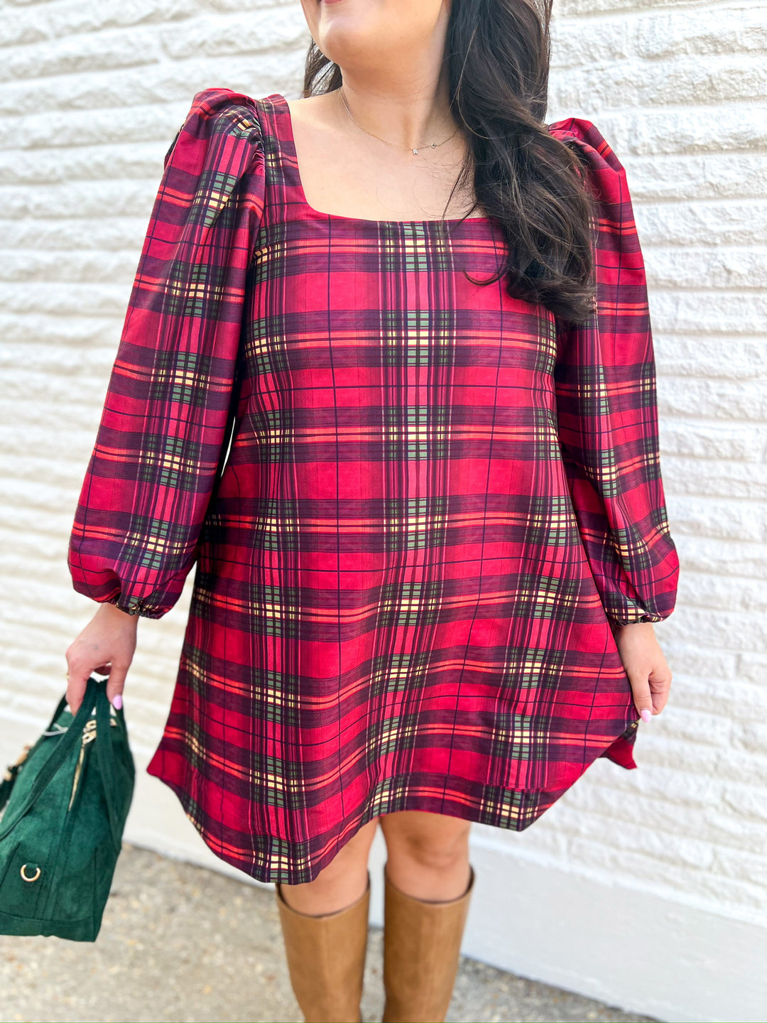Cabernet Plaid Collins Dress
