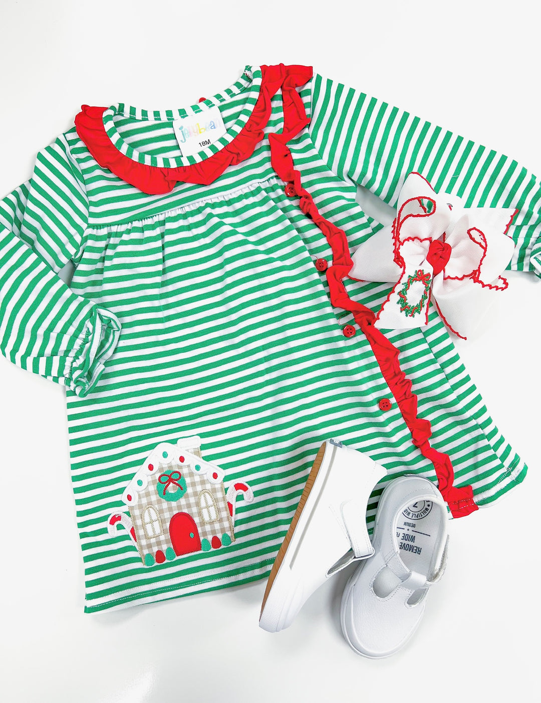 Christmas Cottage Ruffle Dress