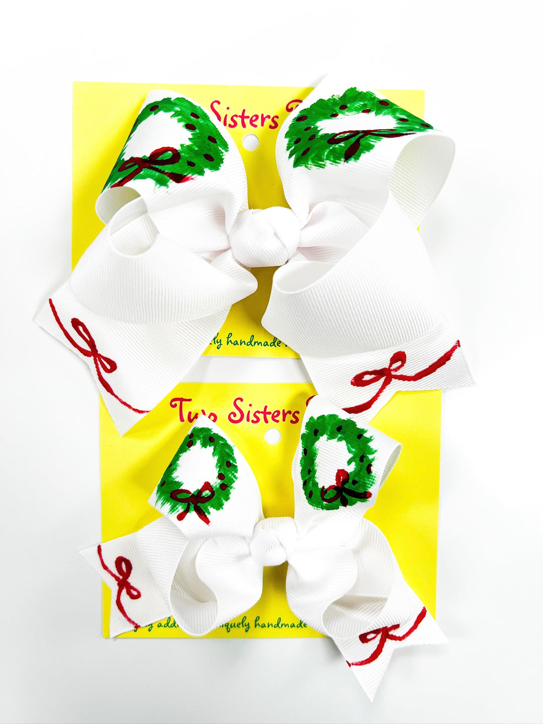 Double Wreaths Handpainted Bow