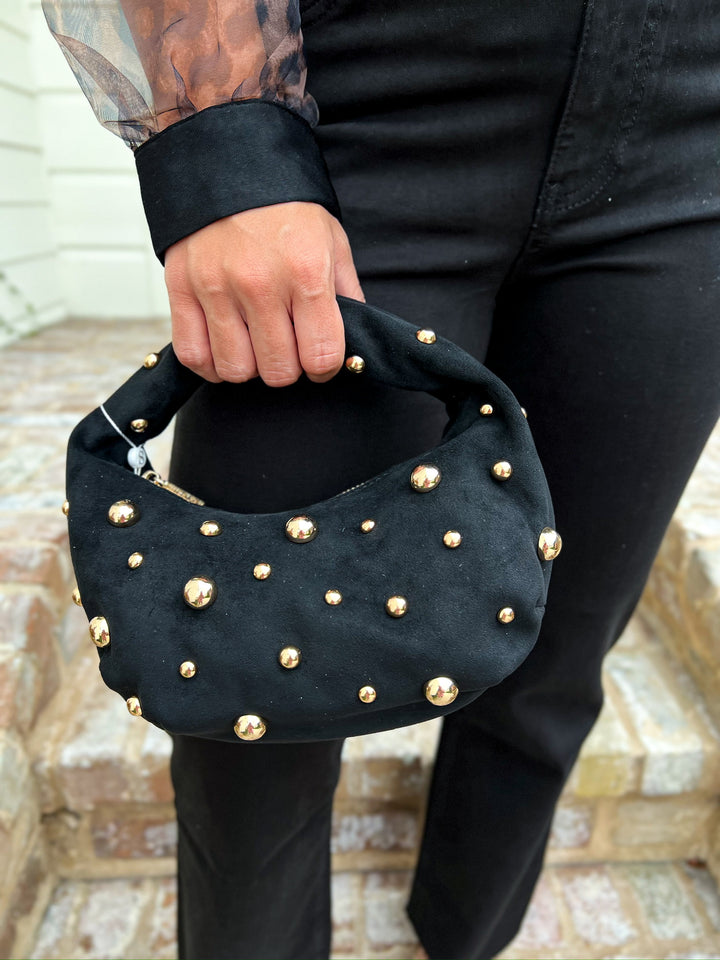 Black Sophia Top Handle Bag