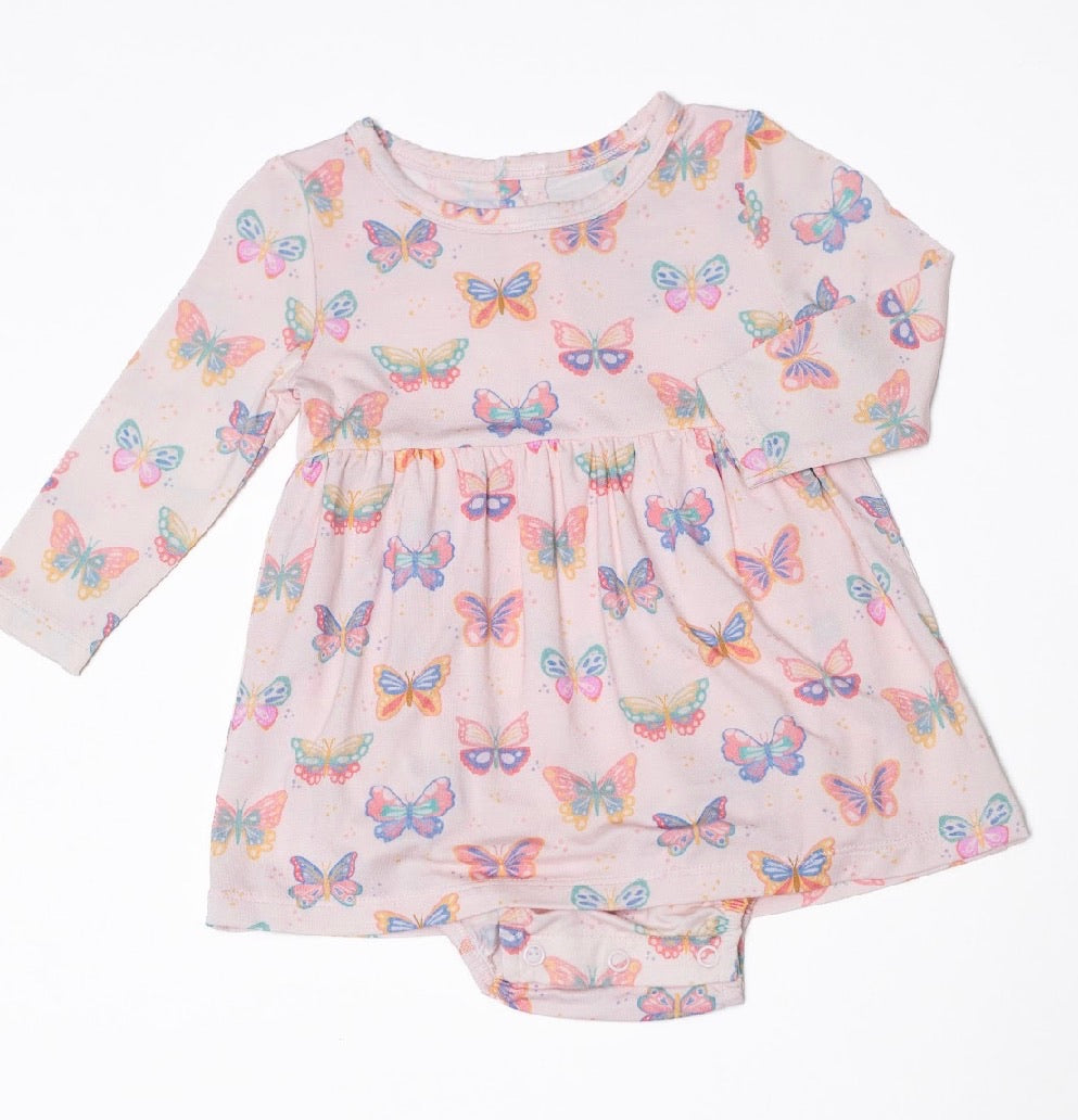 Butterfly Bliss LS Bodysuit Dress