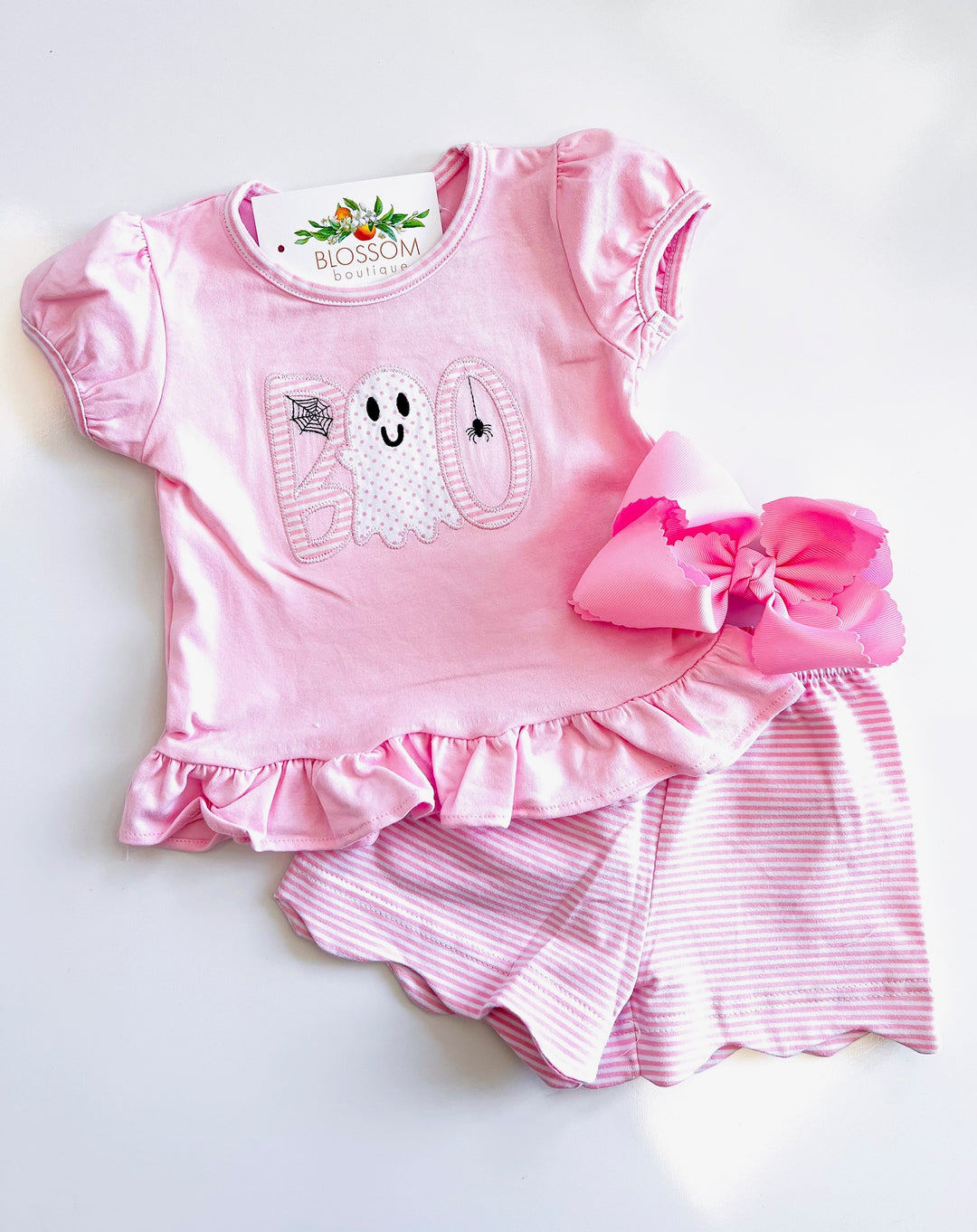 Pink Boo Scalloped Short Set