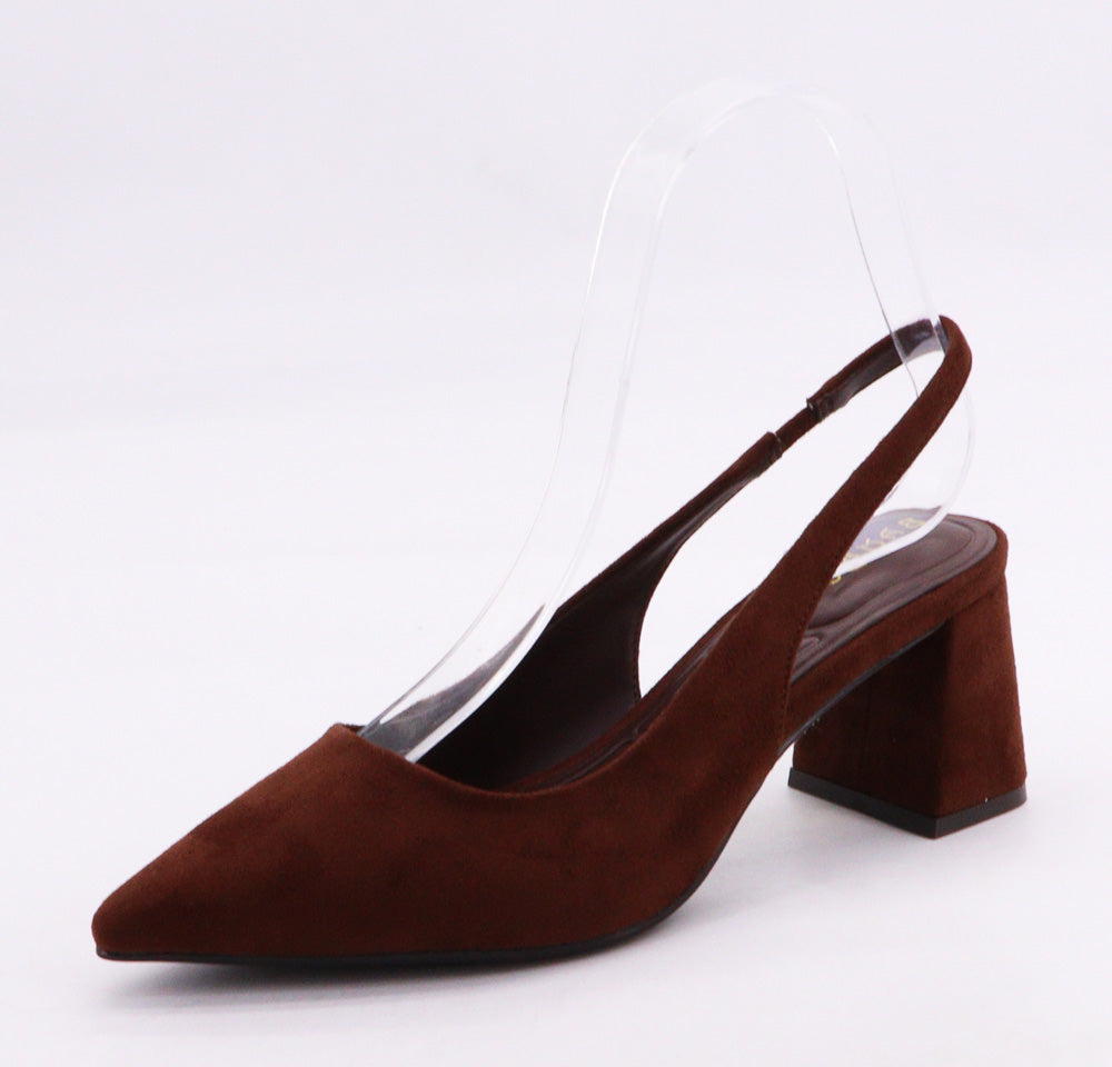 Coffee Sling Suede Heel