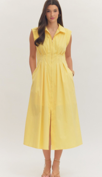 Butter Tailored Zip Midi Dress