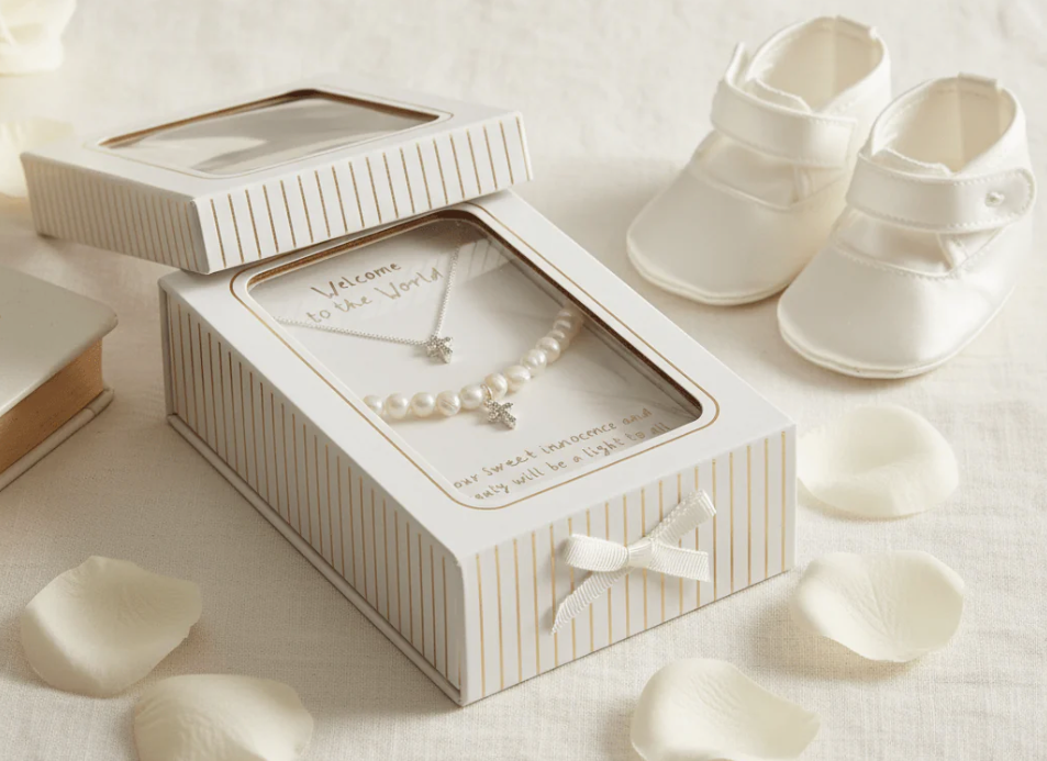 Cross Necklace & Baby Pearl Set