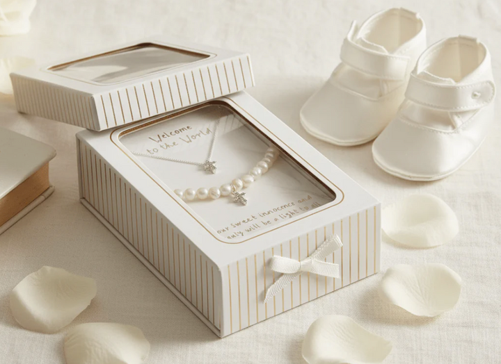 Cross Necklace & Baby Pearl Set