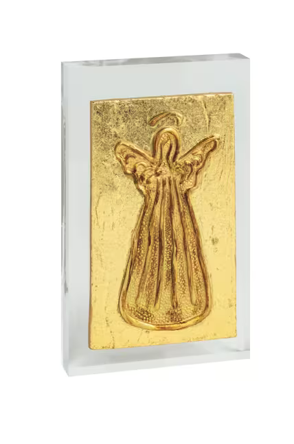 Gold Angel Painted Plaque