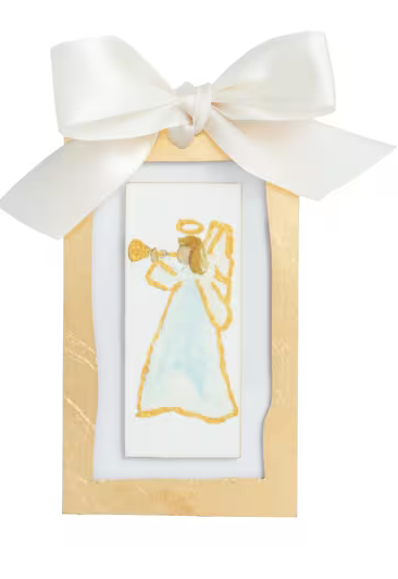 Sideways Angel Gold Ornament