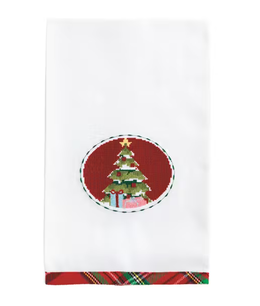 Tree Needlepoint Xmas Towel