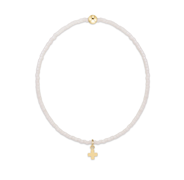 Hope Classic Milkshake Bracelet - Signature Cross Small Gold Charm
