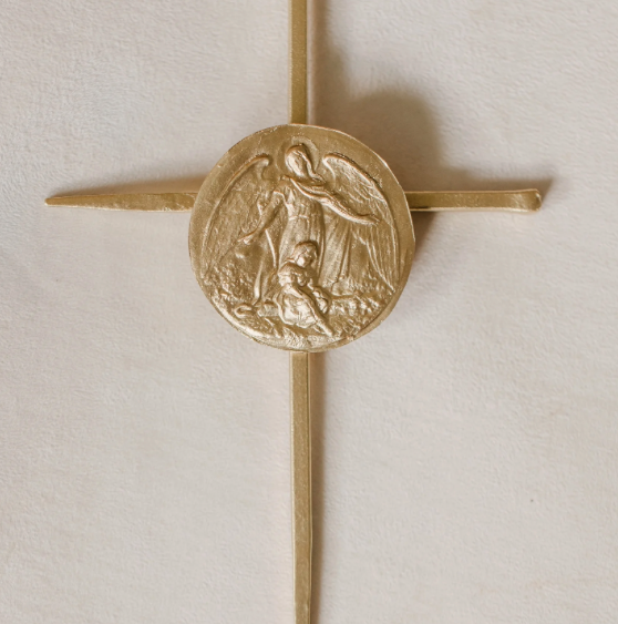Guardian Angel Gold Nail Cross