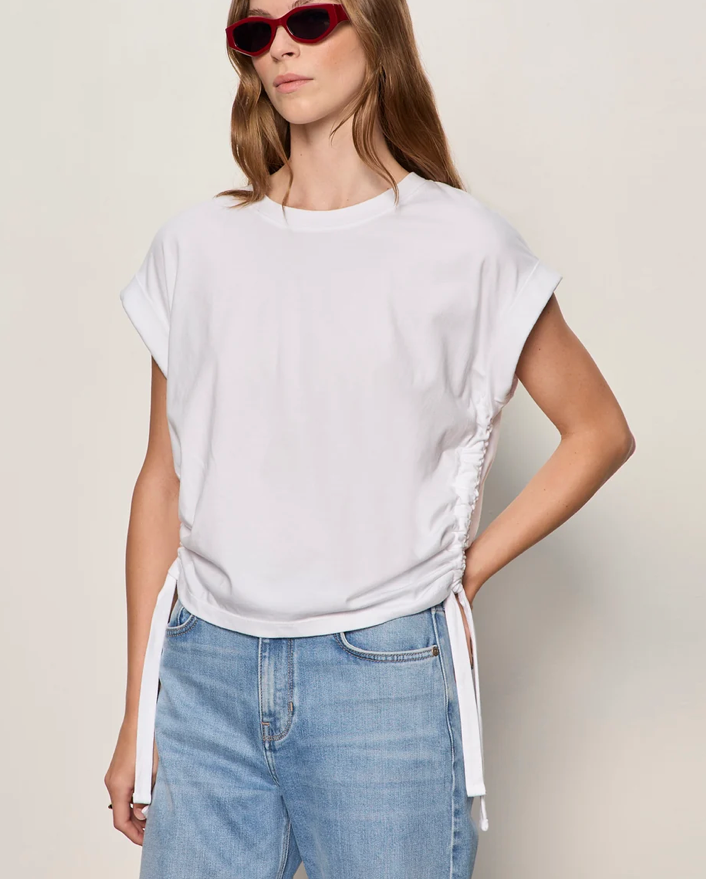 White All Day Ruched Tee