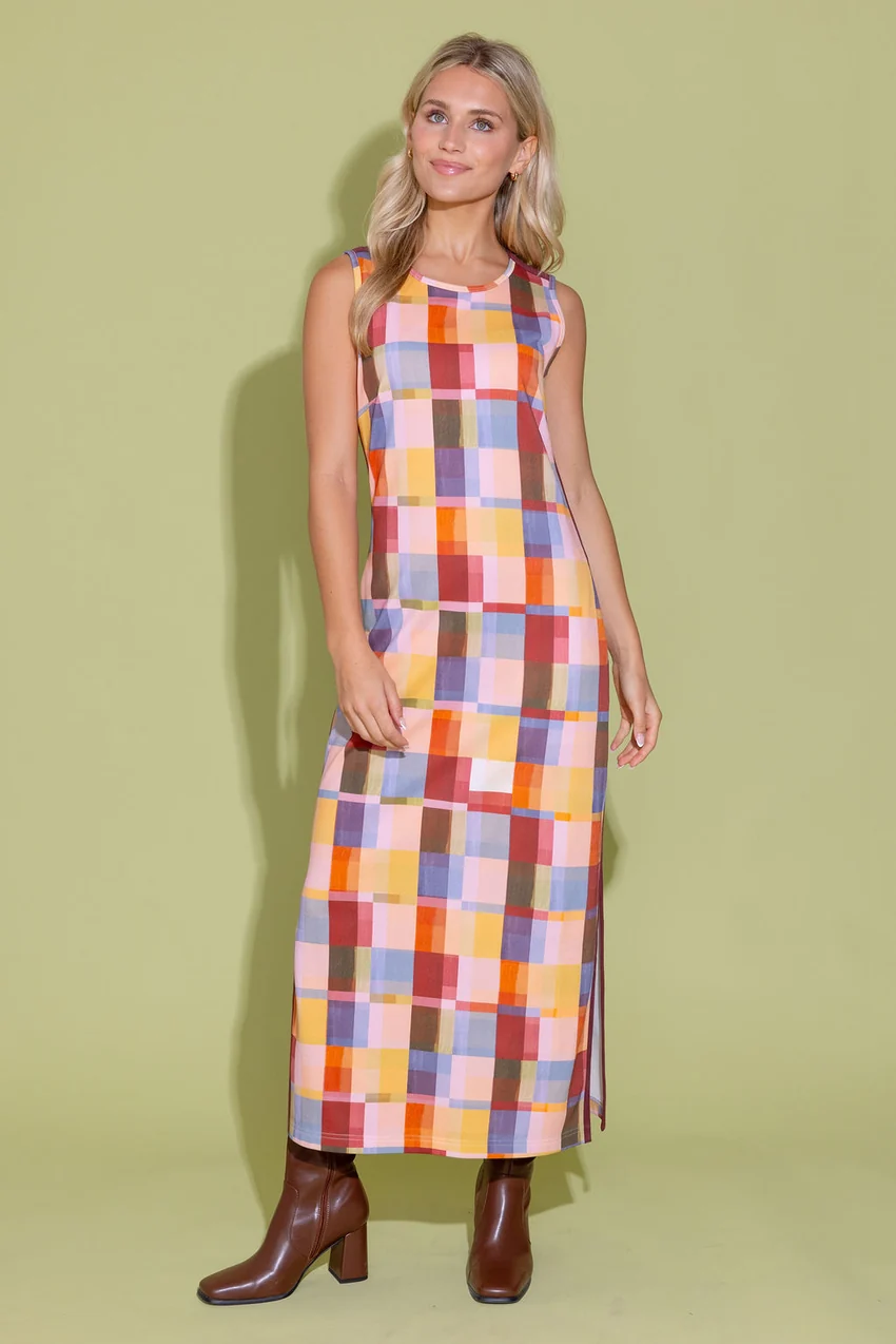 Terracotta Check Berkley Dress