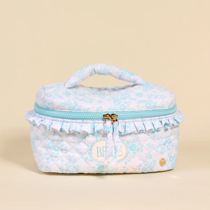 Bride Something Blue Glam & Go Quilted Cosmetic Bag