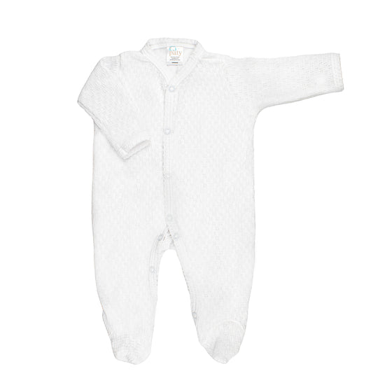 White Knit Footie