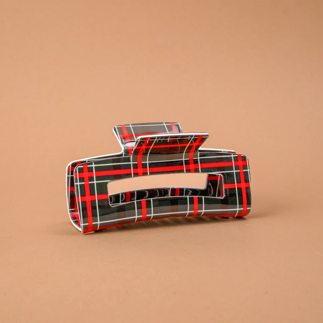 Evergreen Plaid Claw Clip