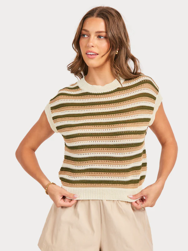 Olive Dover Stripe Sweater