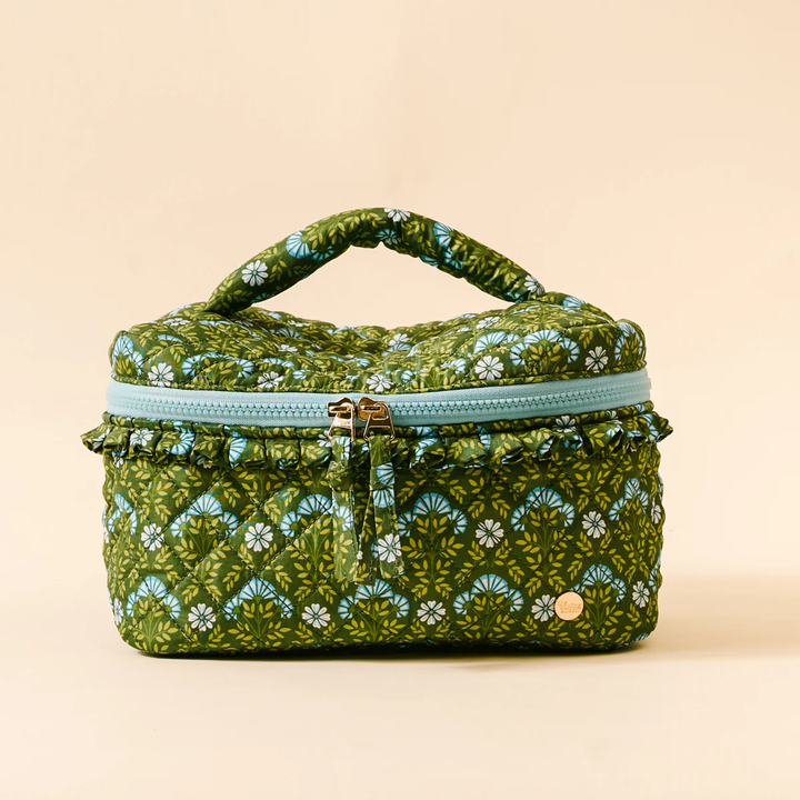 Everblooming Forest Green Quilted Glam & Go Bag